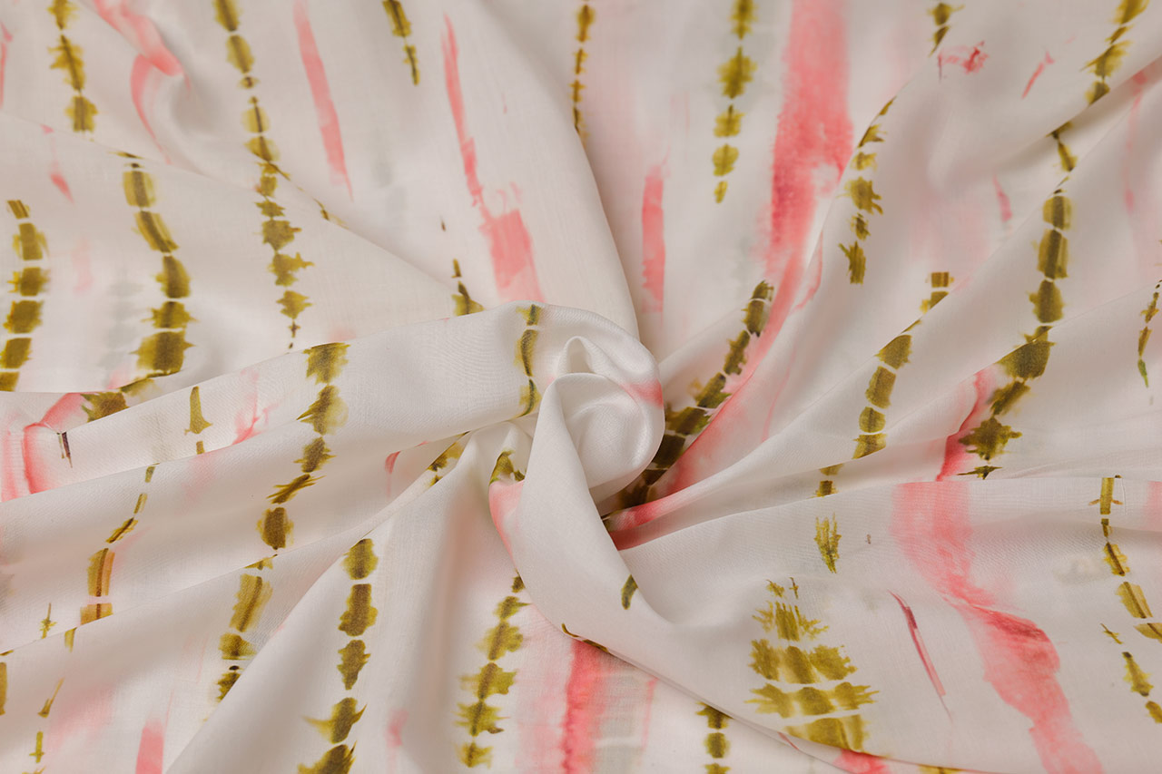 Blush Olive Abstract Tie Dye Cambric Digital Print Fabric Blush Olive Abstract Tie Dye Cambric Digital Print Fabric