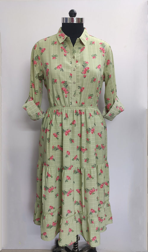Garden Printed Flare Dress