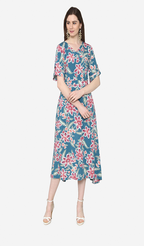 Rayon Printed Flair Dress