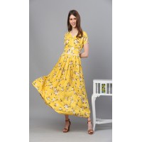 Yellow Floral maxi Dress