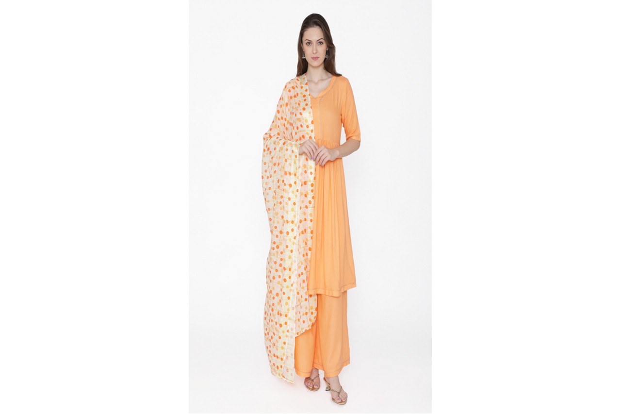 Astonishing Peach shade suit Set
