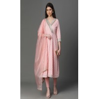 2 piece pink shade Anarkali 