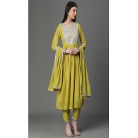 Mehndi shade Anarkali 
