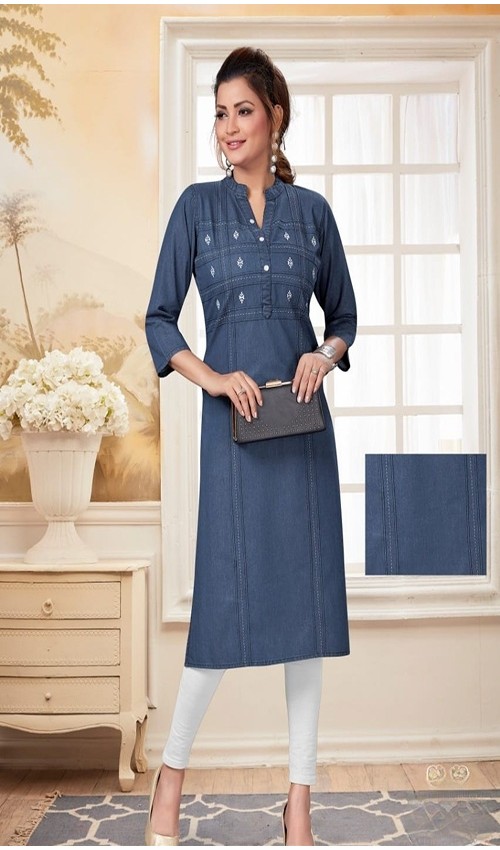 Denim straight fit kurti Dress