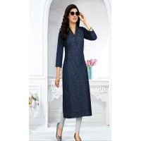 Blue Denim straight fit kurti Dress