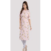 Baby Pink Ryon straight fit kurti 