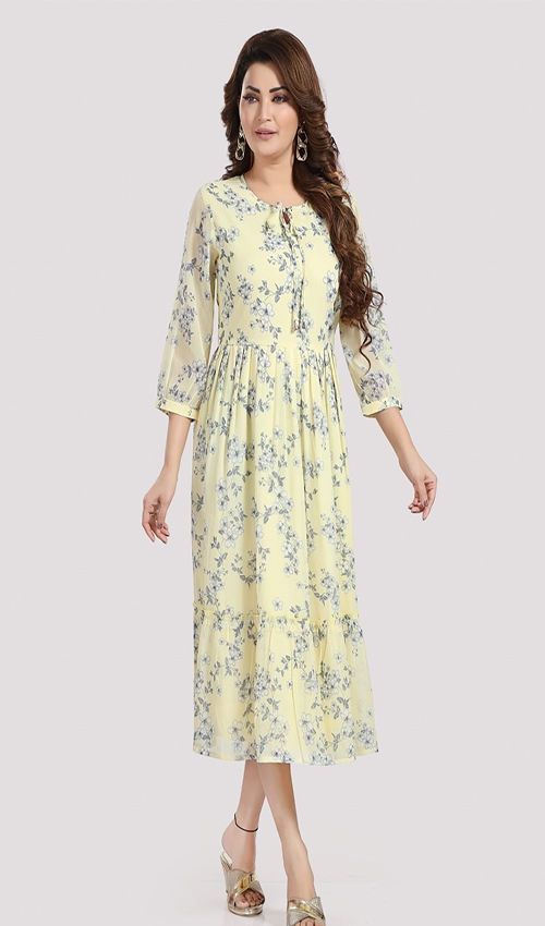 Lime shade Flare Dress