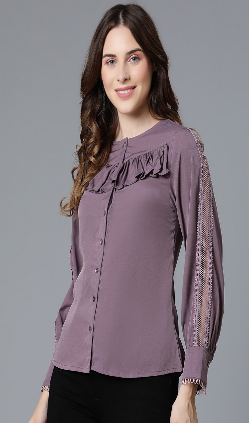 Elegant Crepe top with frils