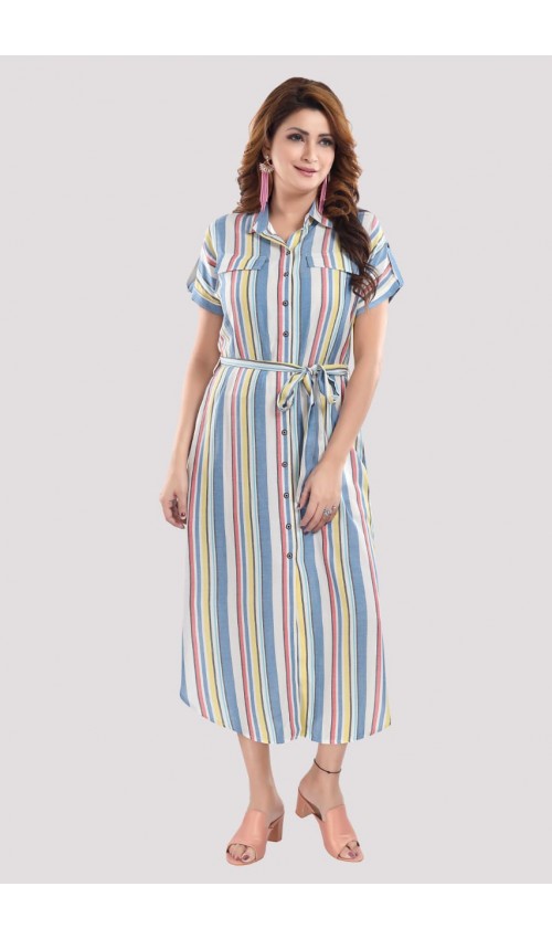Multi Striped straight Dress