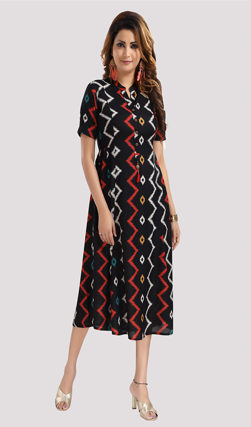 Black Printed Dress