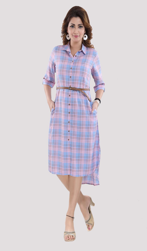 Rayon pink straight dress