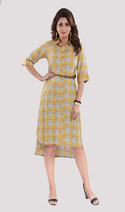 Rayon Yellow straight dress