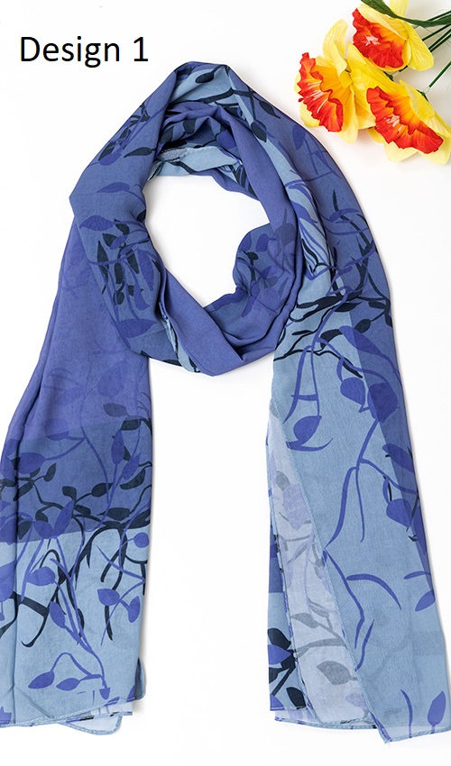 Floral Self Printed Chiffon Hijab (6 design)