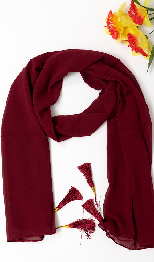 Plain thread tassel drop Hijab/scarf (5 Colours)