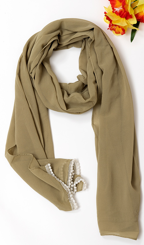 Edge Pearl work Hijab (5 Colours)