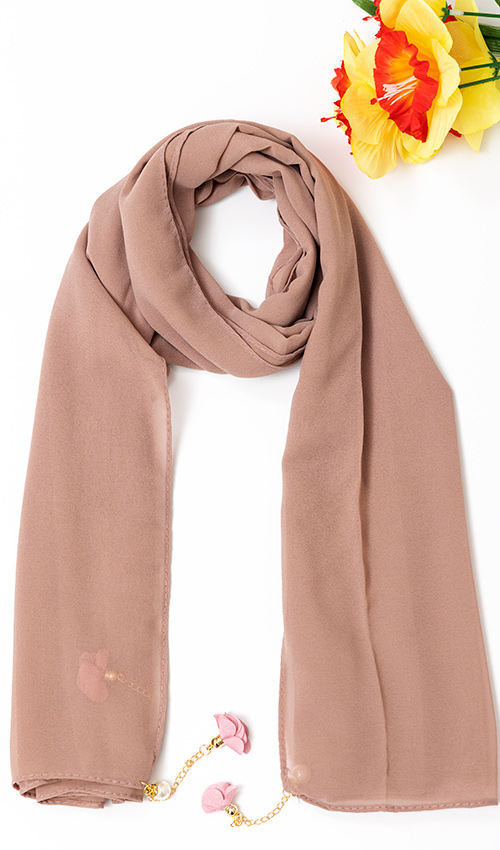 Floral tassel drop Hijab/scarf (5 Colours)