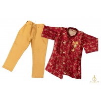 Red sherwani suit set