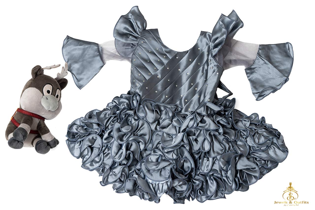 Grey colour Baby Girl Frock 