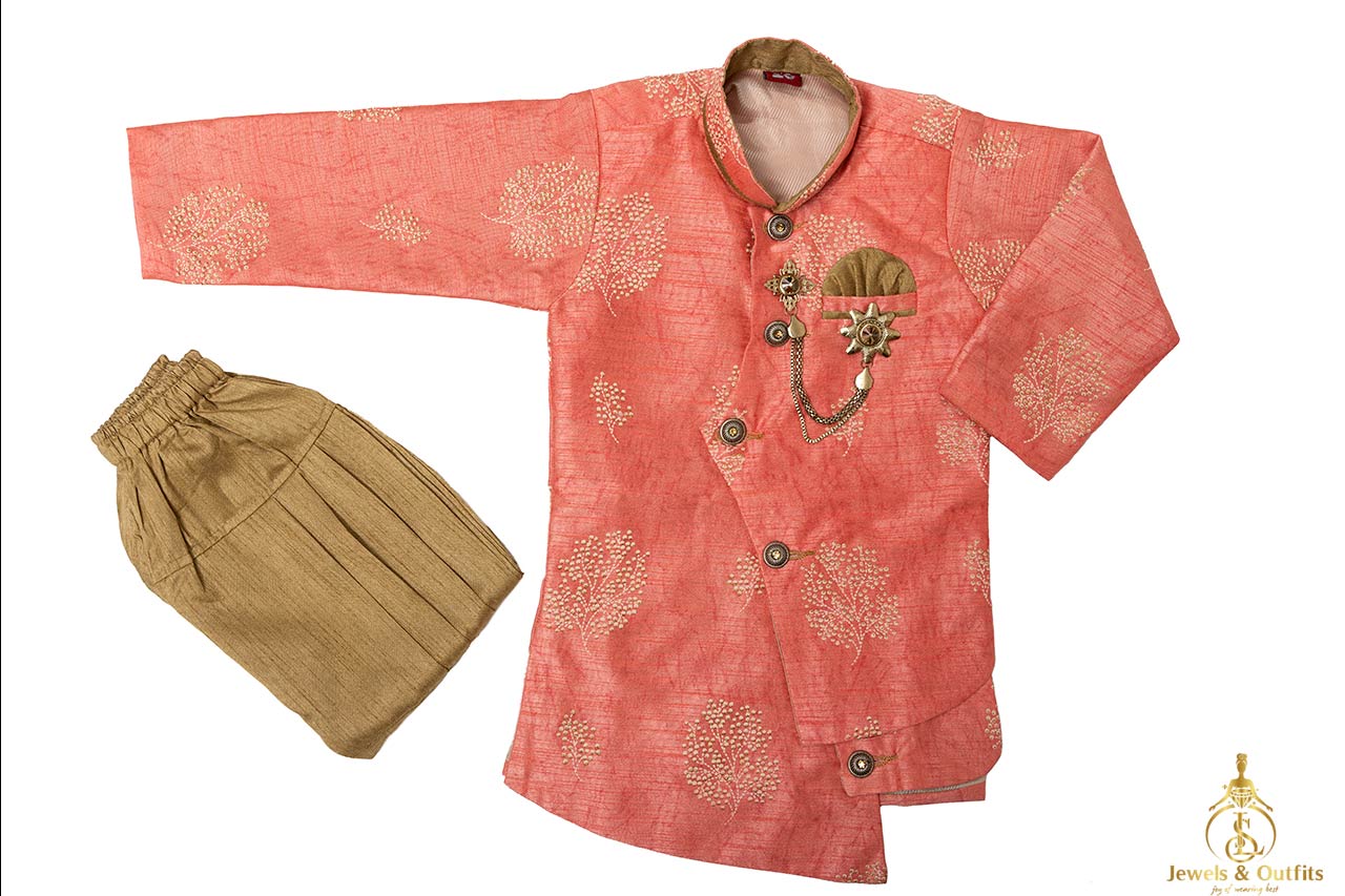 Pink sherwani suit set