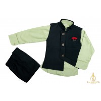 Green Indo western 3 piece suit