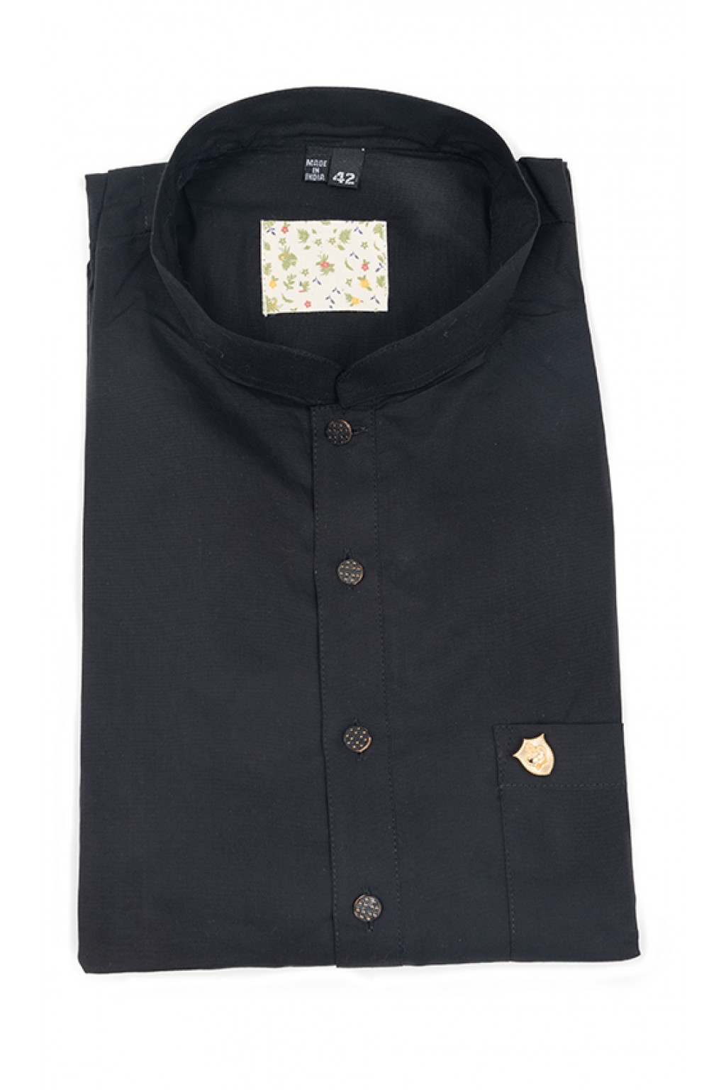 Plain Black mid length kurta 