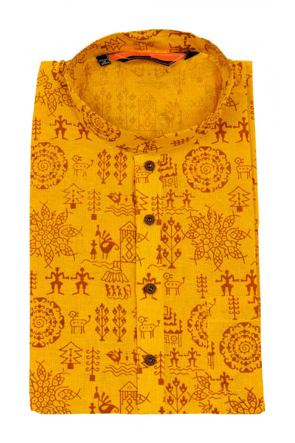 Yellow Cotton short kurta 