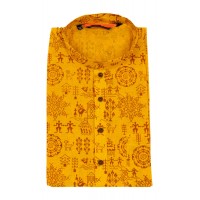 Yellow Cotton short kurta 