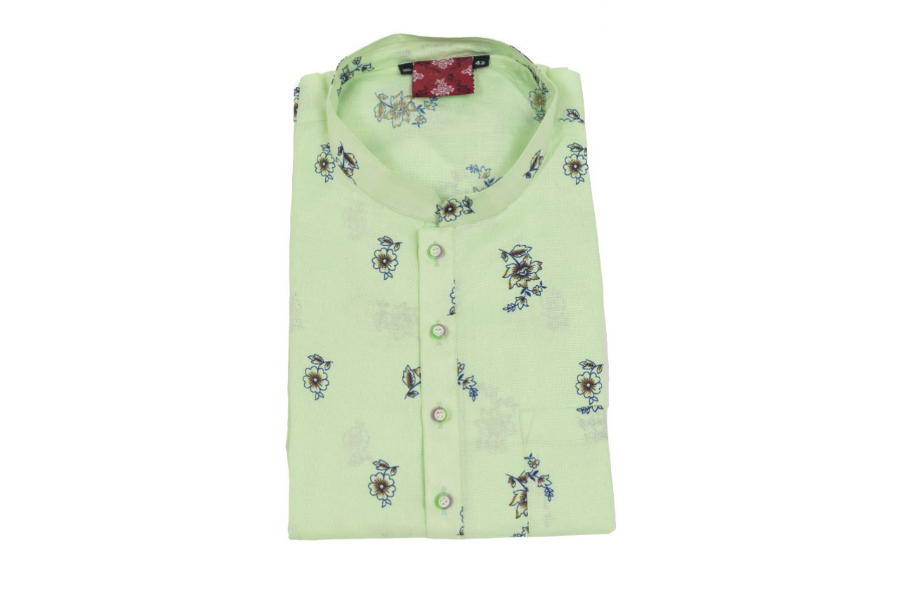 Mint Floral Printed mid length kurta 