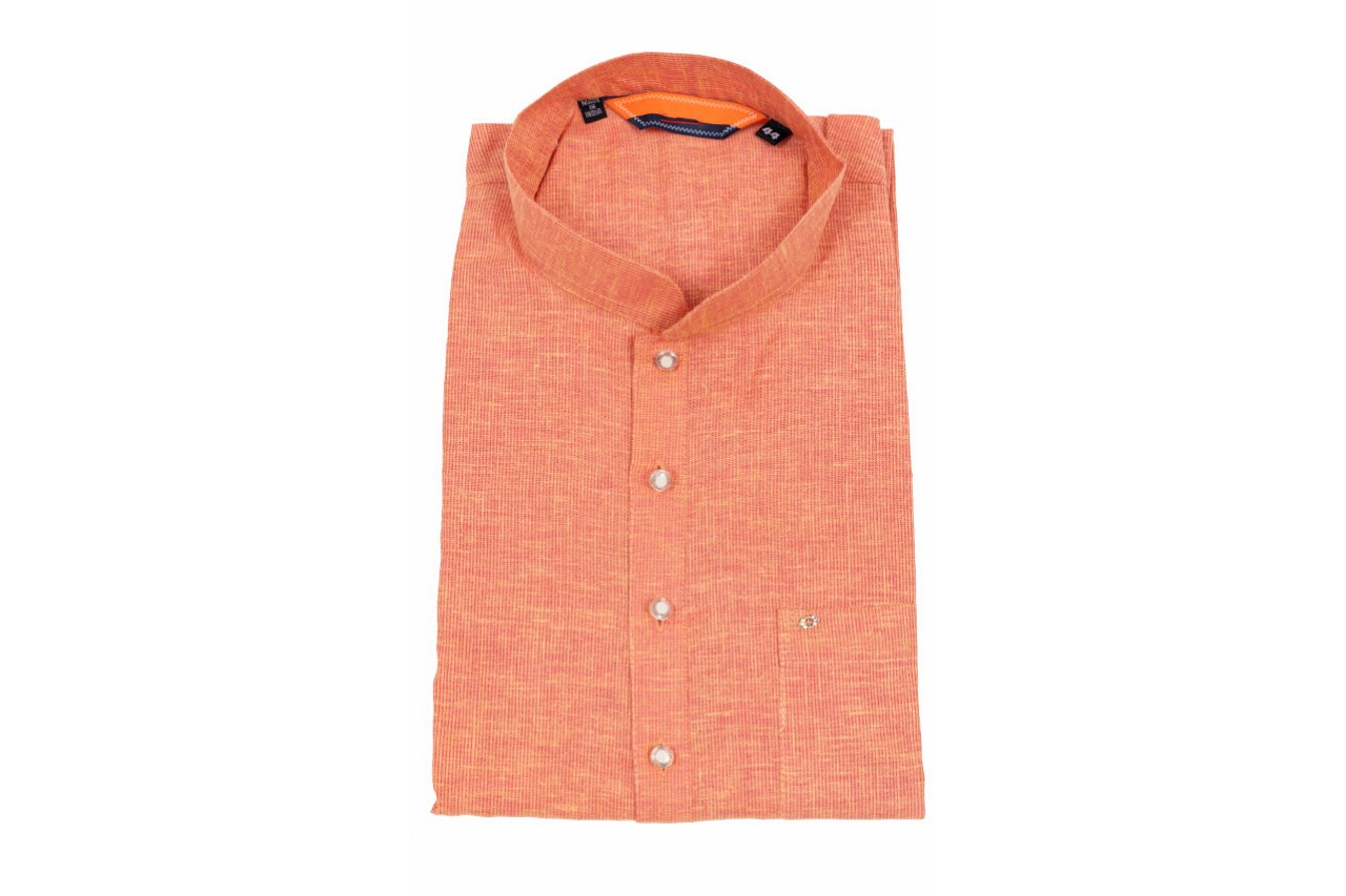 Orange Plain mid length kurta 