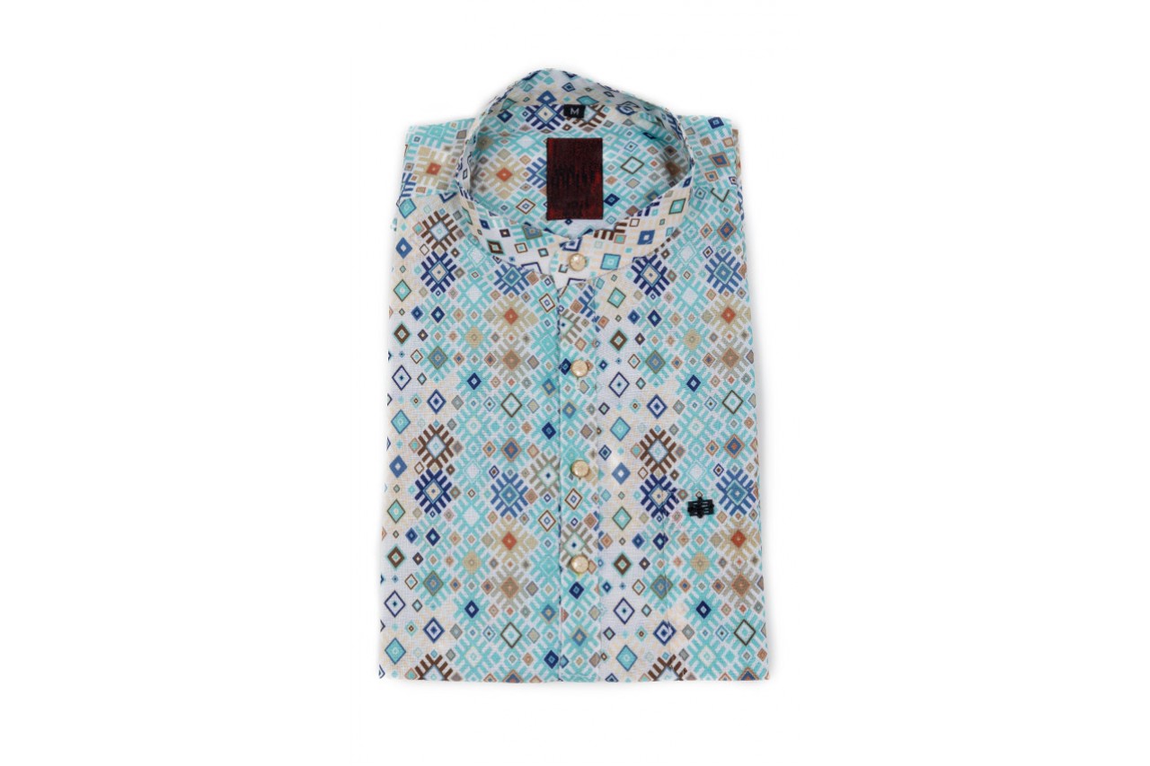 Green Multicolour shirt length kurta 