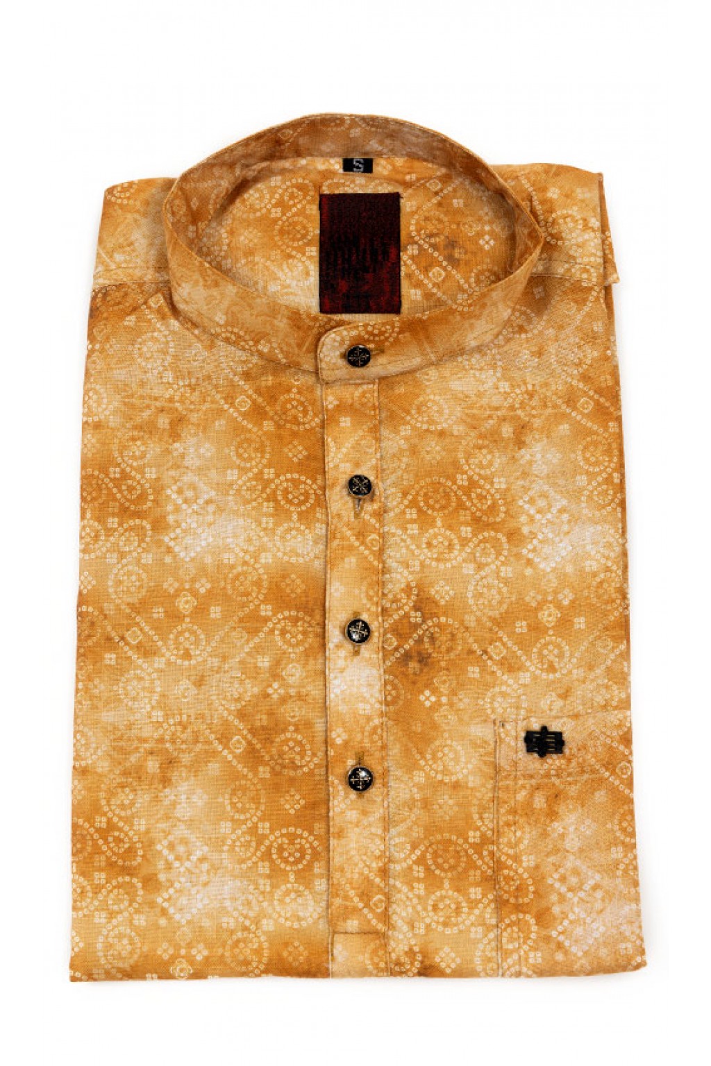 Mustard shade shirt length kurta 