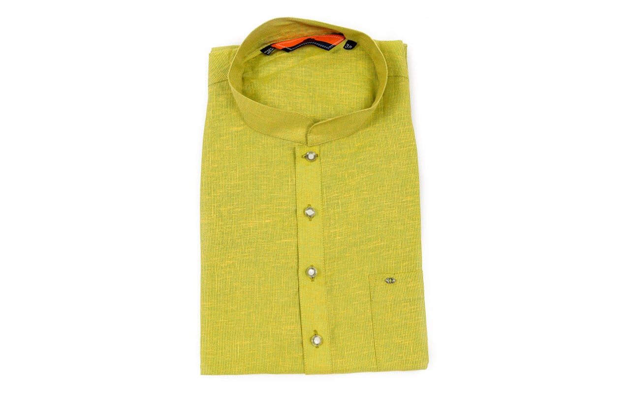 Bright Green Plain mid length kurta 