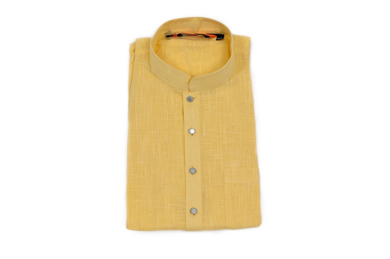 Lemon Shade Plain mid length kurta 