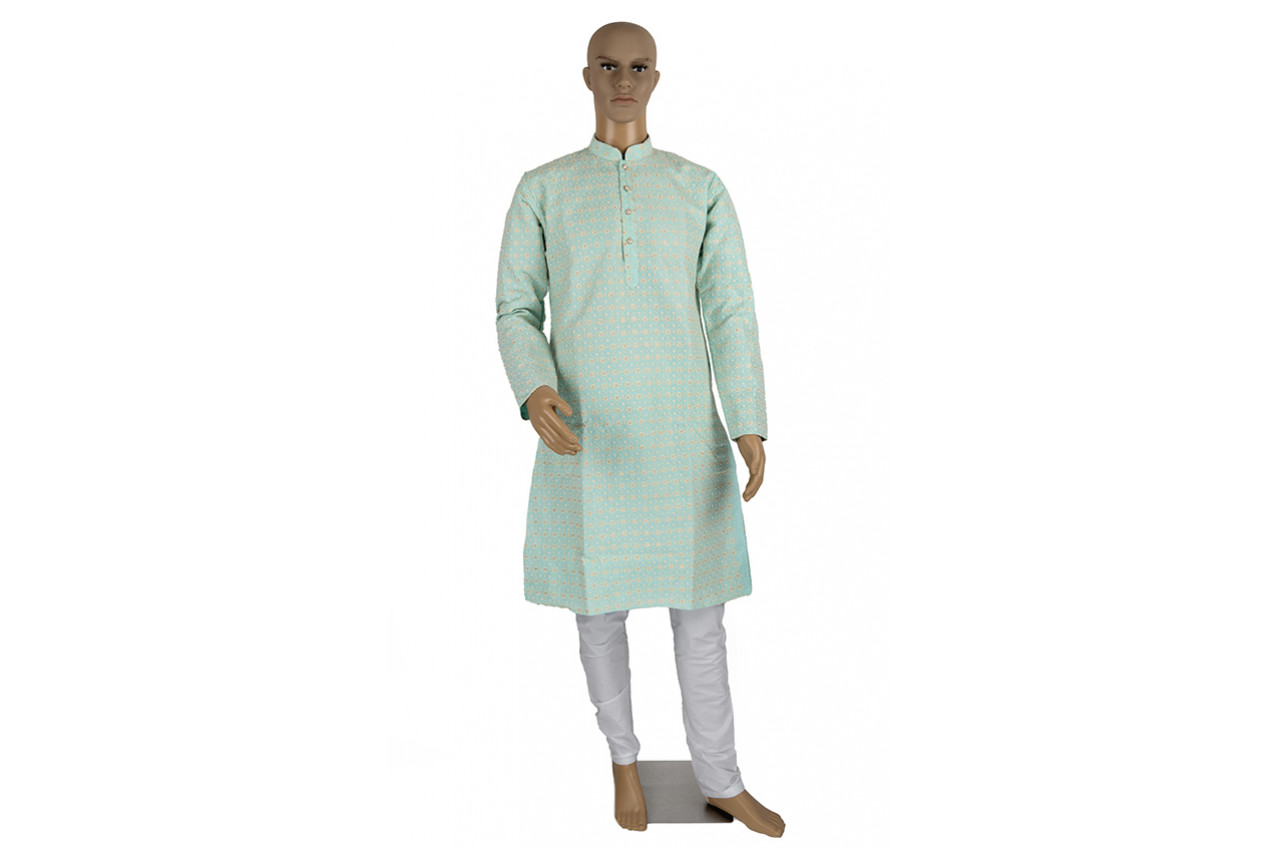 Sky-blue Chicken Kari work set