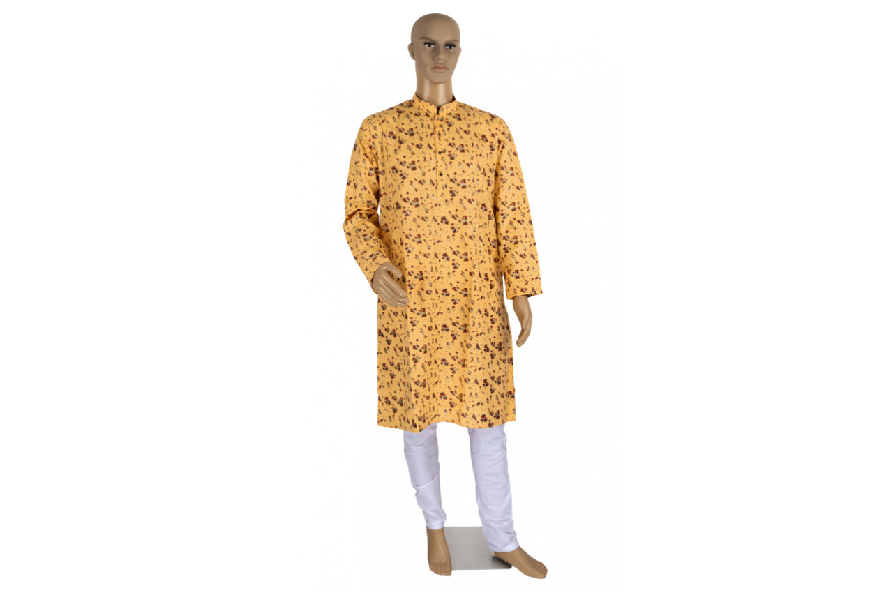 Self Printed cotton kurta pyjama set