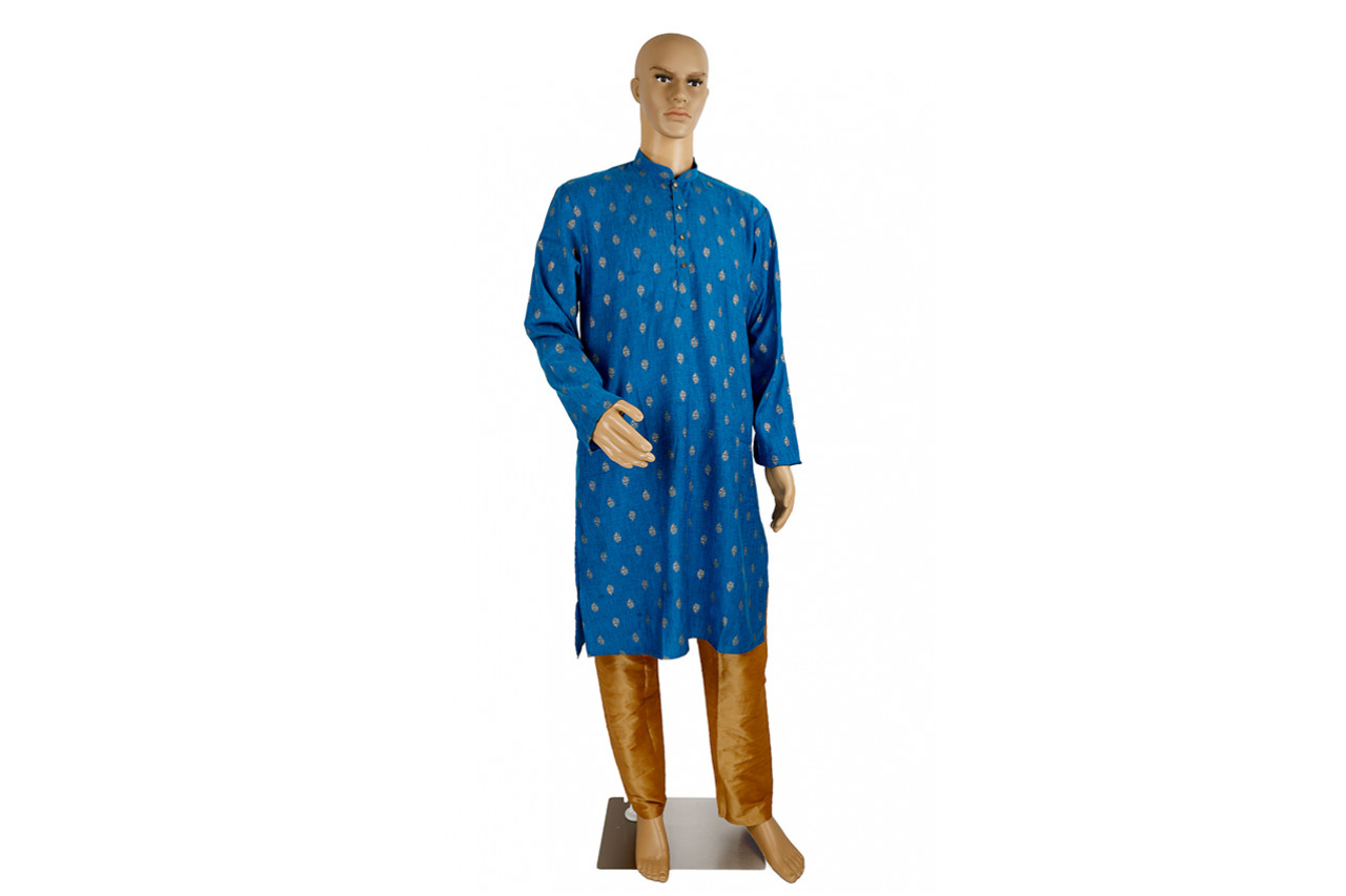 Blue cotton kurta pyjama set