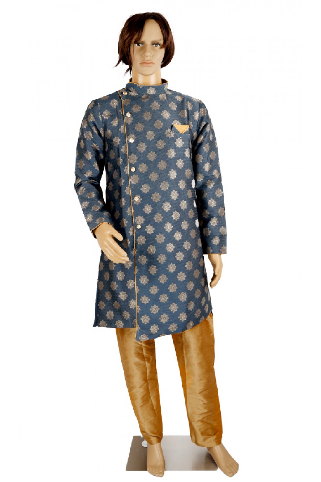 Grey Indo West sherwani set