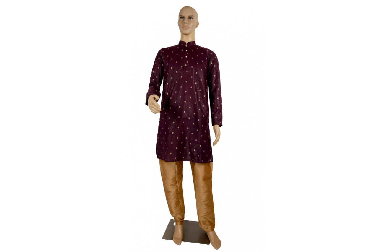 Purple cotton kurta pyjama set