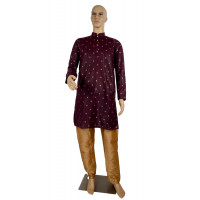 Purple cotton kurta pyjama set