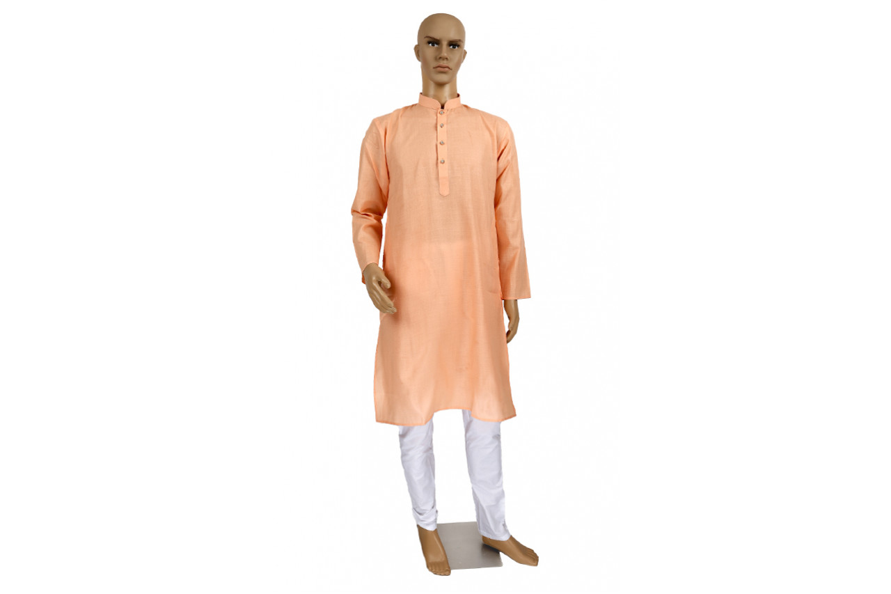Peach plain kurta pyjama set