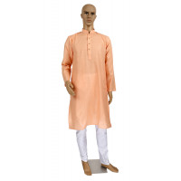 Peach plain kurta pyjama set