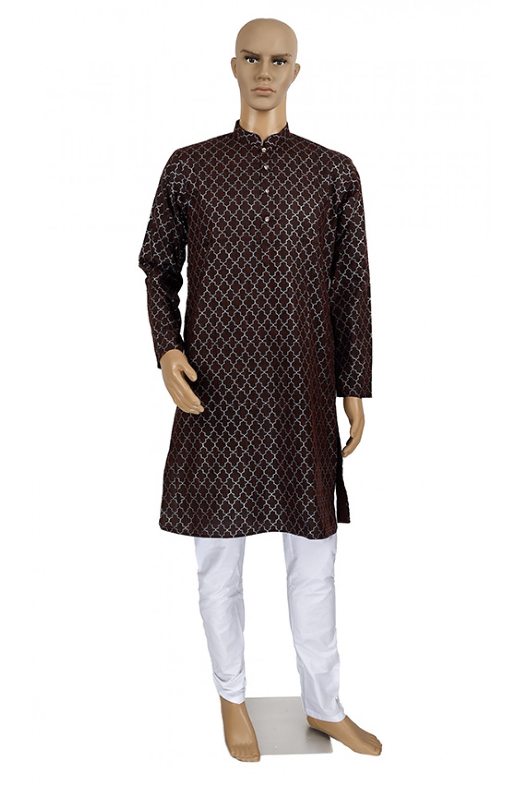 Maroon cotton kurta pyjama set