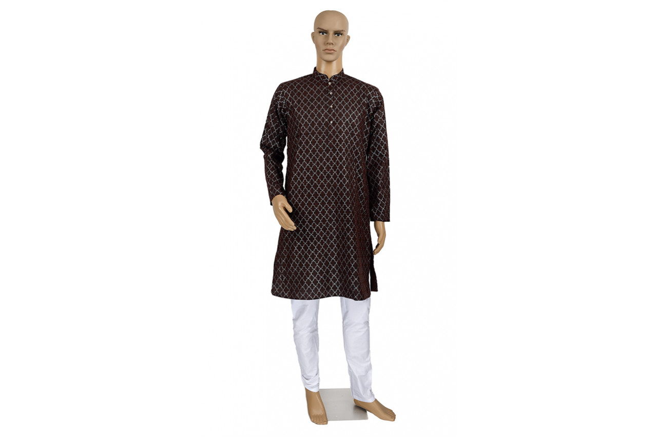 Maroon cotton kurta pyjama set