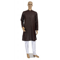 Maroon cotton kurta pyjama set