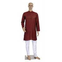 Maroon shade cotton kurta pyjama set