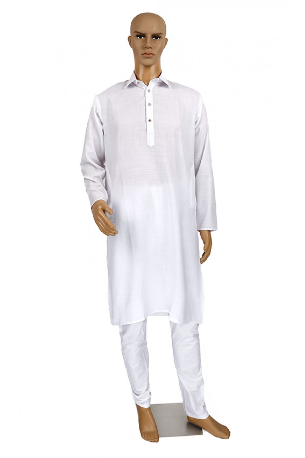 White cotton kurta pyjama set