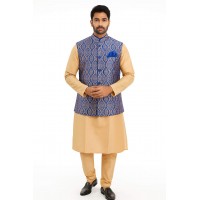  Golden Kurta pyjama set with jacket