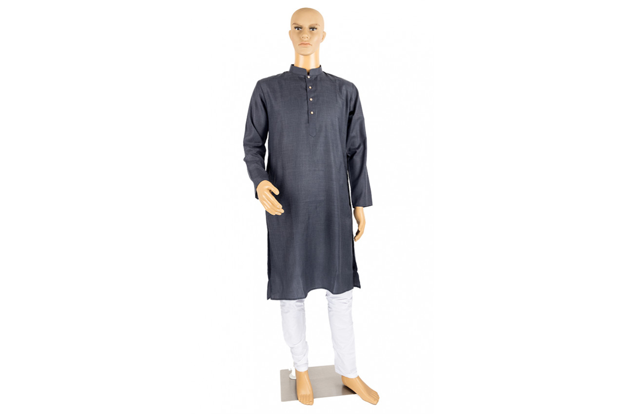 Dark grey shade kurta pyjama set