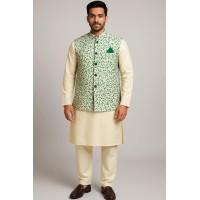 Geometrical Kurta pyjama set with jacket