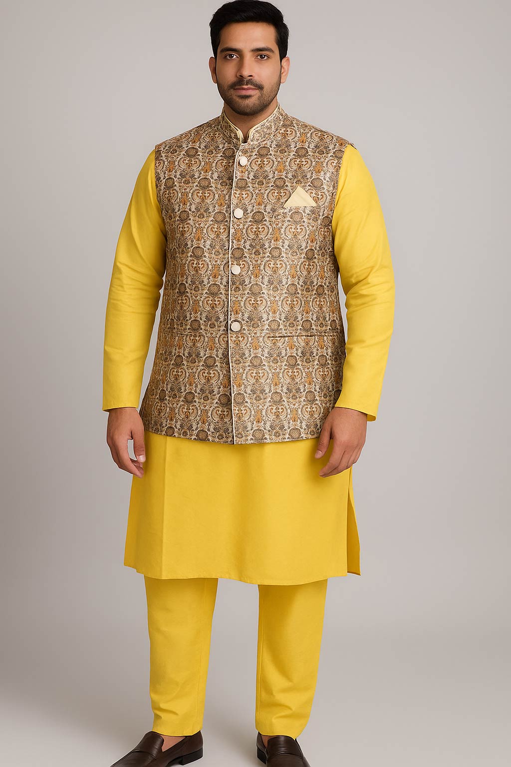 Amazing Yellow Kurta pyjama set with  jacket